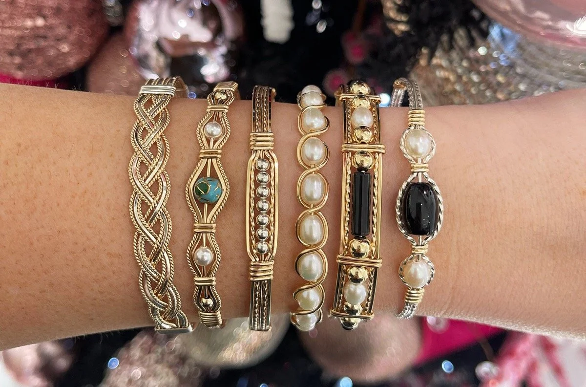  Beautiful assortment of yellow gold bracelets from  Shannon’s Jewelers  