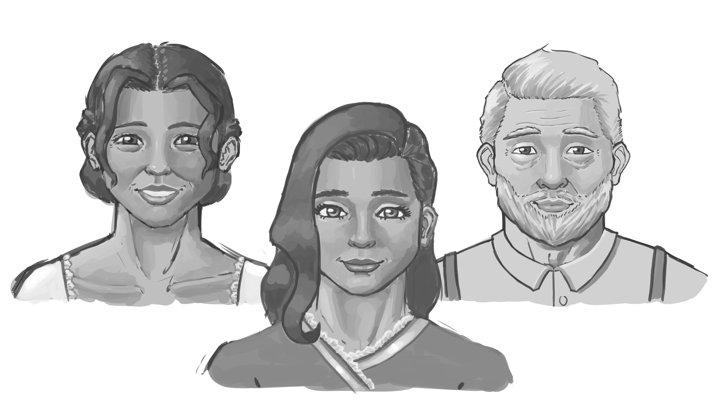 Antoinette: A Dungeons & Dragons character I made, along with her parents