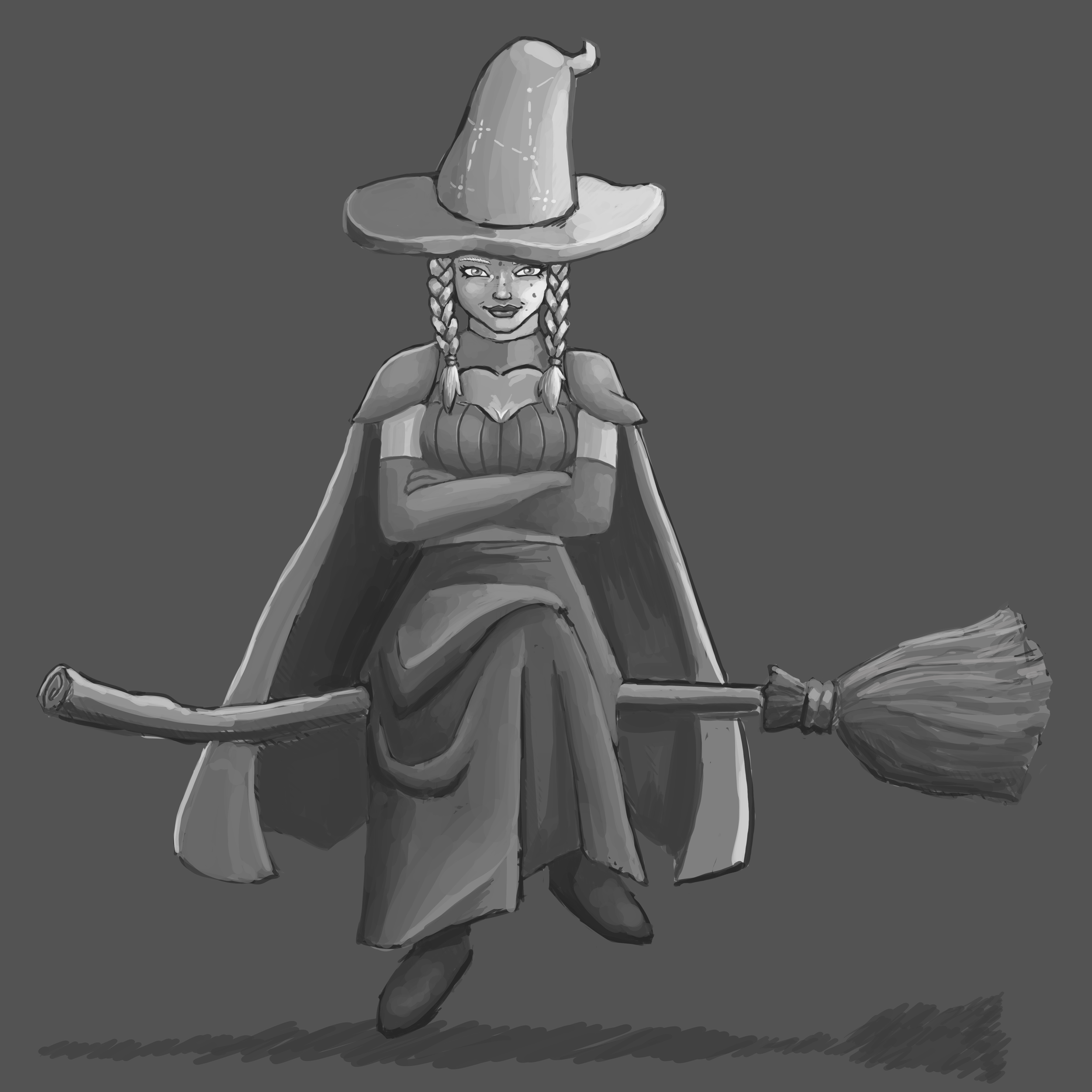 A digital drawing of Ellie, a character I designed