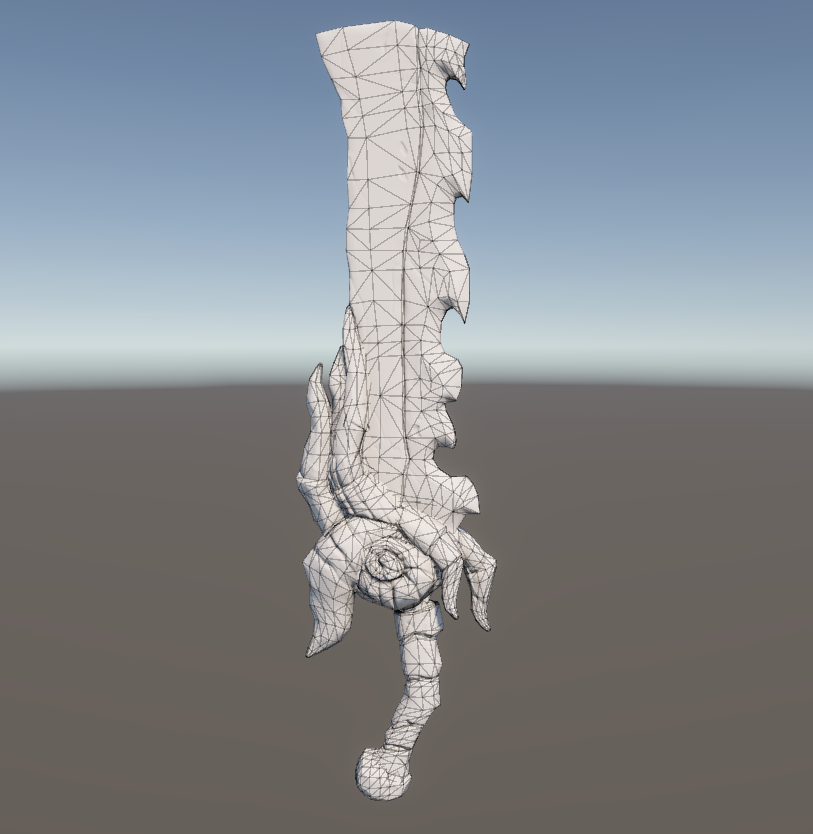 Blade low-poly triangulated wire in Unity