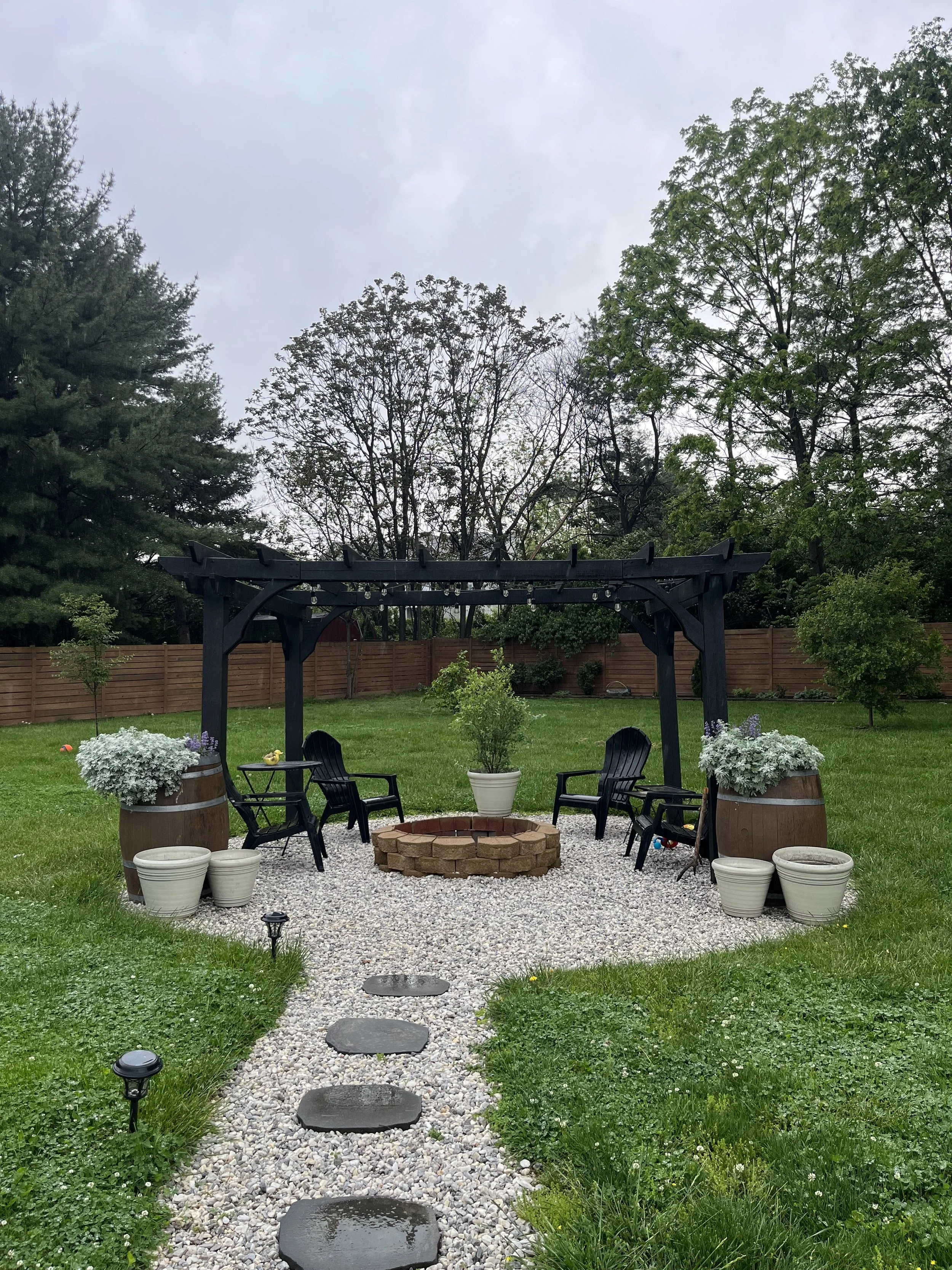 Firepit Patio with softscaping