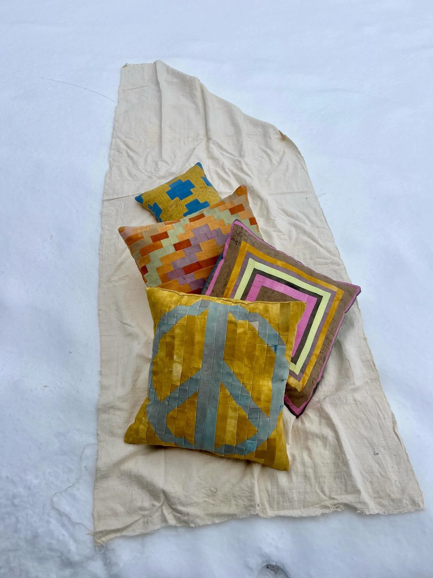 Peace and Love and more pillows 🫟 available now on my site, link in bio