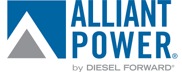 Alliant Power logo with blue and gray triangle design and company name in blue text.