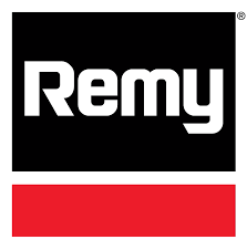 Remy logo with a black background, white text, and a red stripe below the text