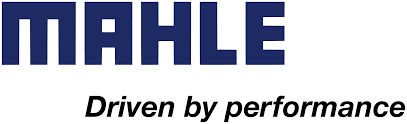 Logo with the word 'MAHLE' in bold blue letters and the tagline 'Driven by performance' in italic black font