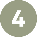 A green circular background with a white number four in the center.