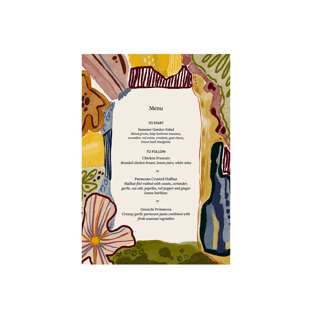 'Garden of Earthly Delights' Print-Ready Menu Design