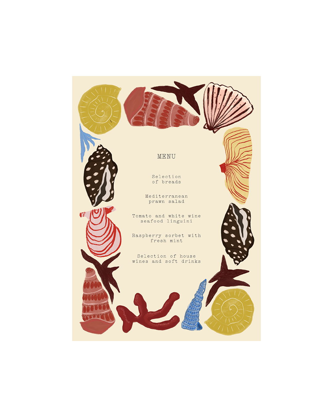 'Seaside Fancy' Menu