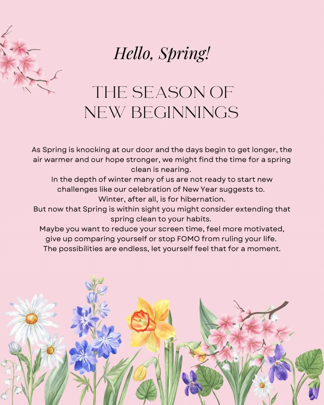 I know that I&rsquo;ll be looking to reduce my screen time and be a little bit more present 🌿🌷