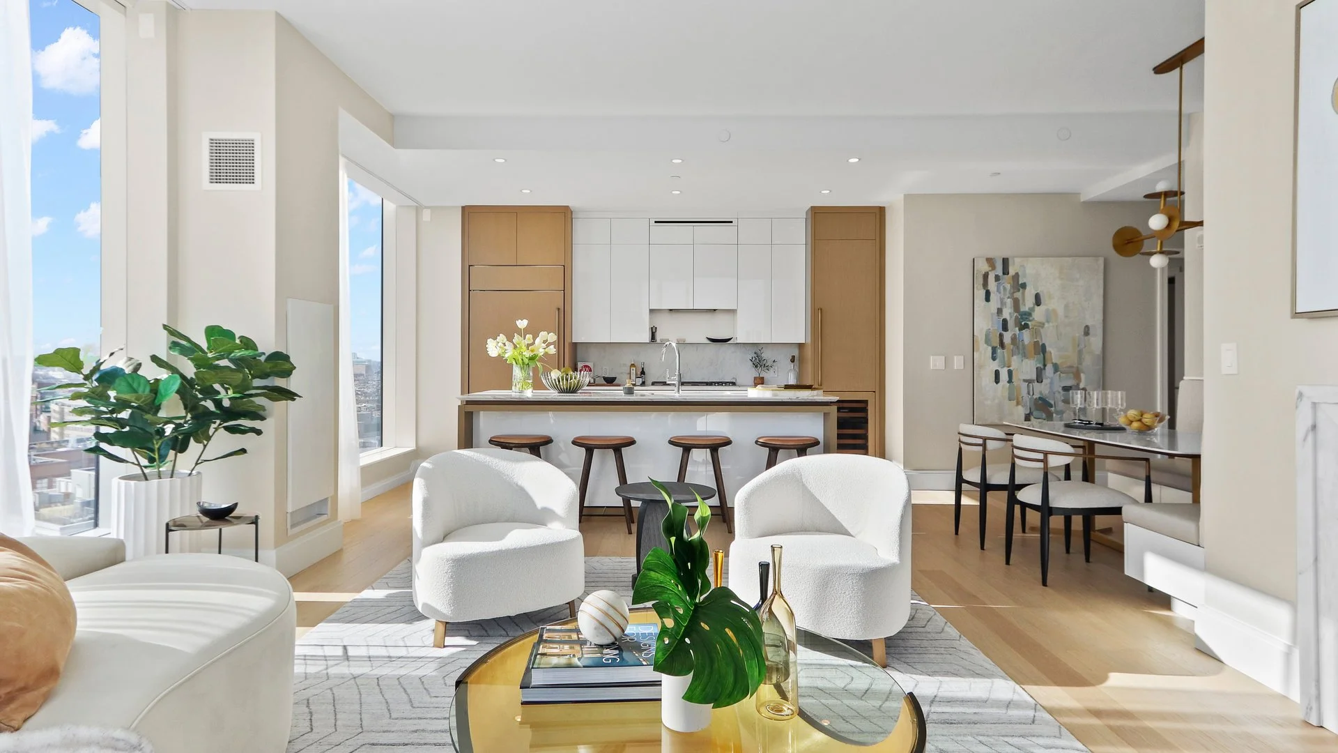 Expansive Kitchen and Living Space