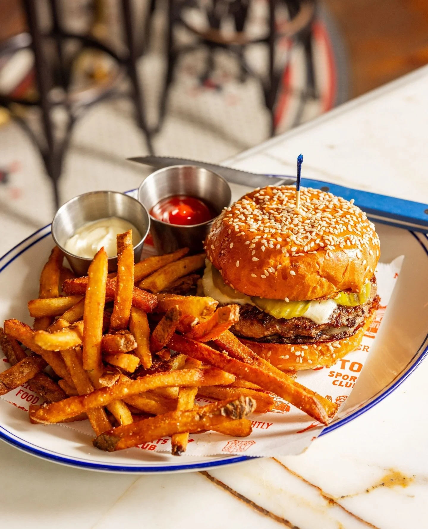 Double beef, double cheese, mayo, dijon, and the exact right amount of pickles.⁠
⁠
If your mouth is watering (we can&rsquo;t blame you) that&rsquo;s your sign to get here and order an Uptown Burger. ⁠