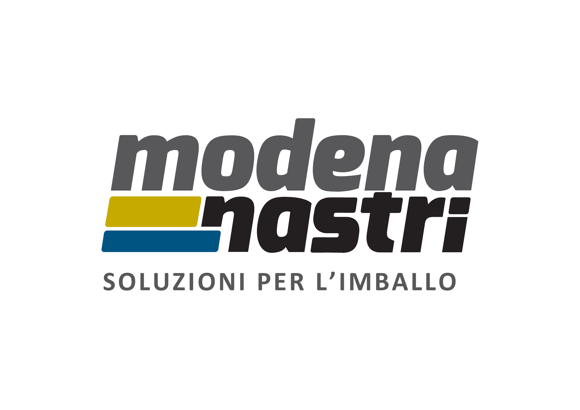 Logo di Modena Nastr, con slogan 'Soluzioni per l'imballo'