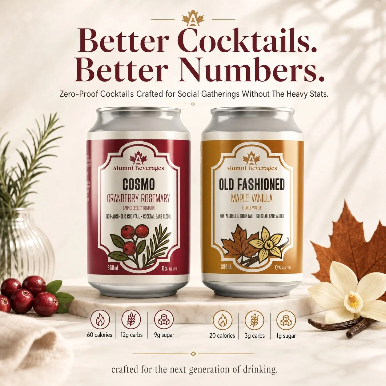 Built for the nights that matter &mdash; without the next morning regret. 
Premium zero-proof cocktails with the flavour, feel, and experience of your favourite classics. What one are you grabbing first? #alumni #alumnibeverages #mocktail #zeroalcoho