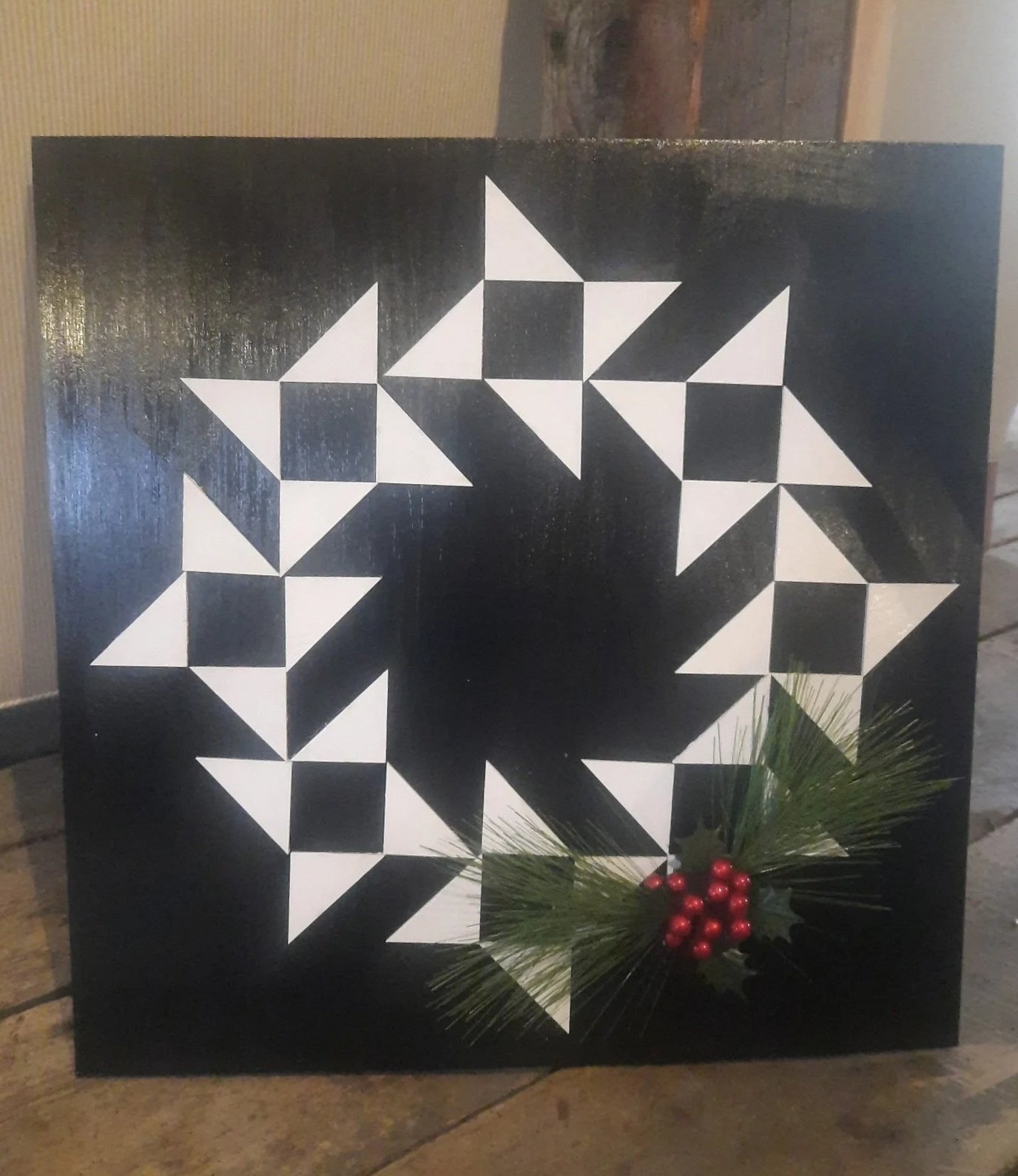 Christmas Wreath Barn Quilt
