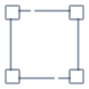 Empty blue outlined square with four corner handles