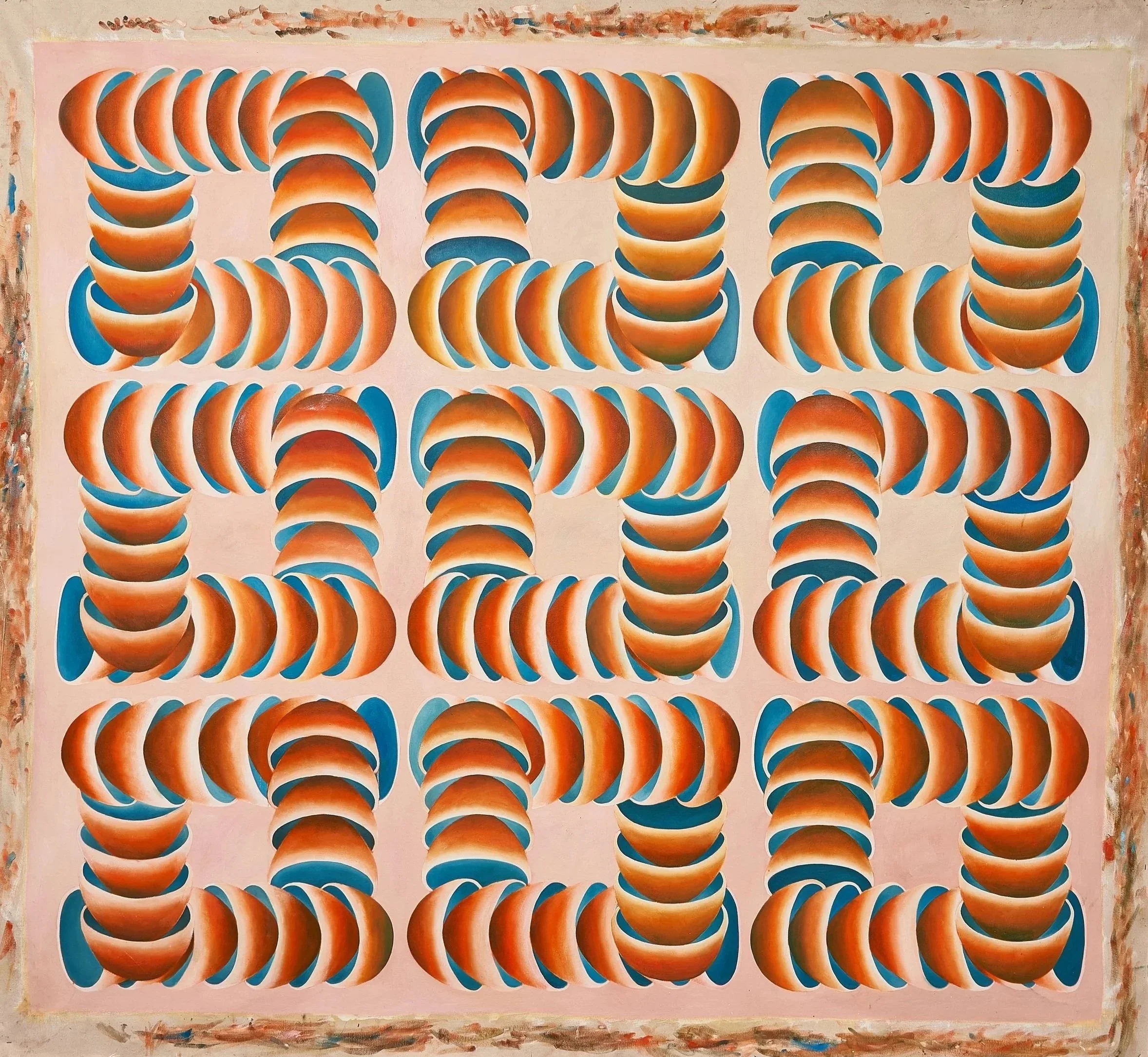 Square Ceramics, 2023, oil on canvas, 77 x 86 inches