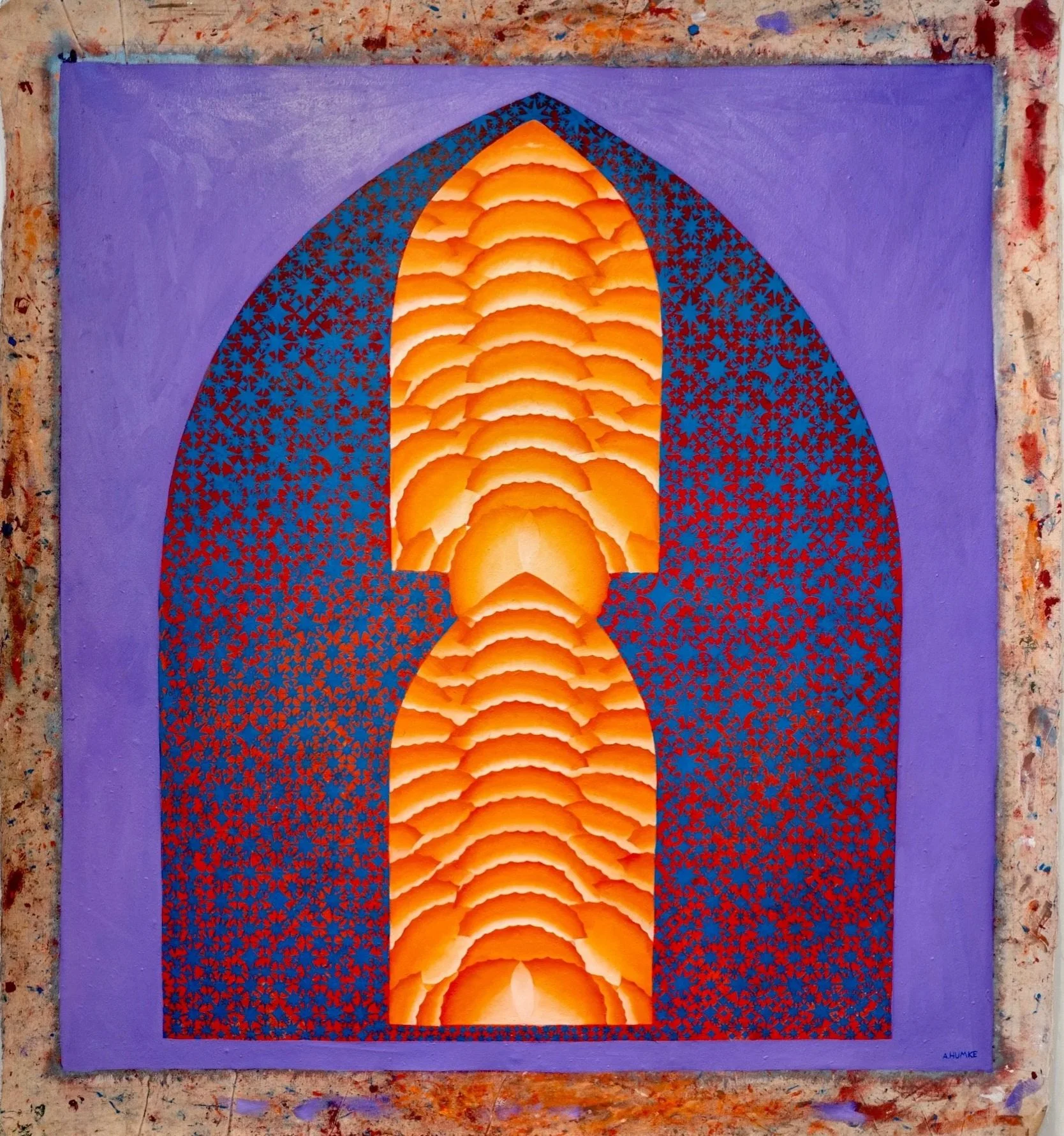 Study for a fresco no.1, 2025, oil on canvas, 83 x 76 inches