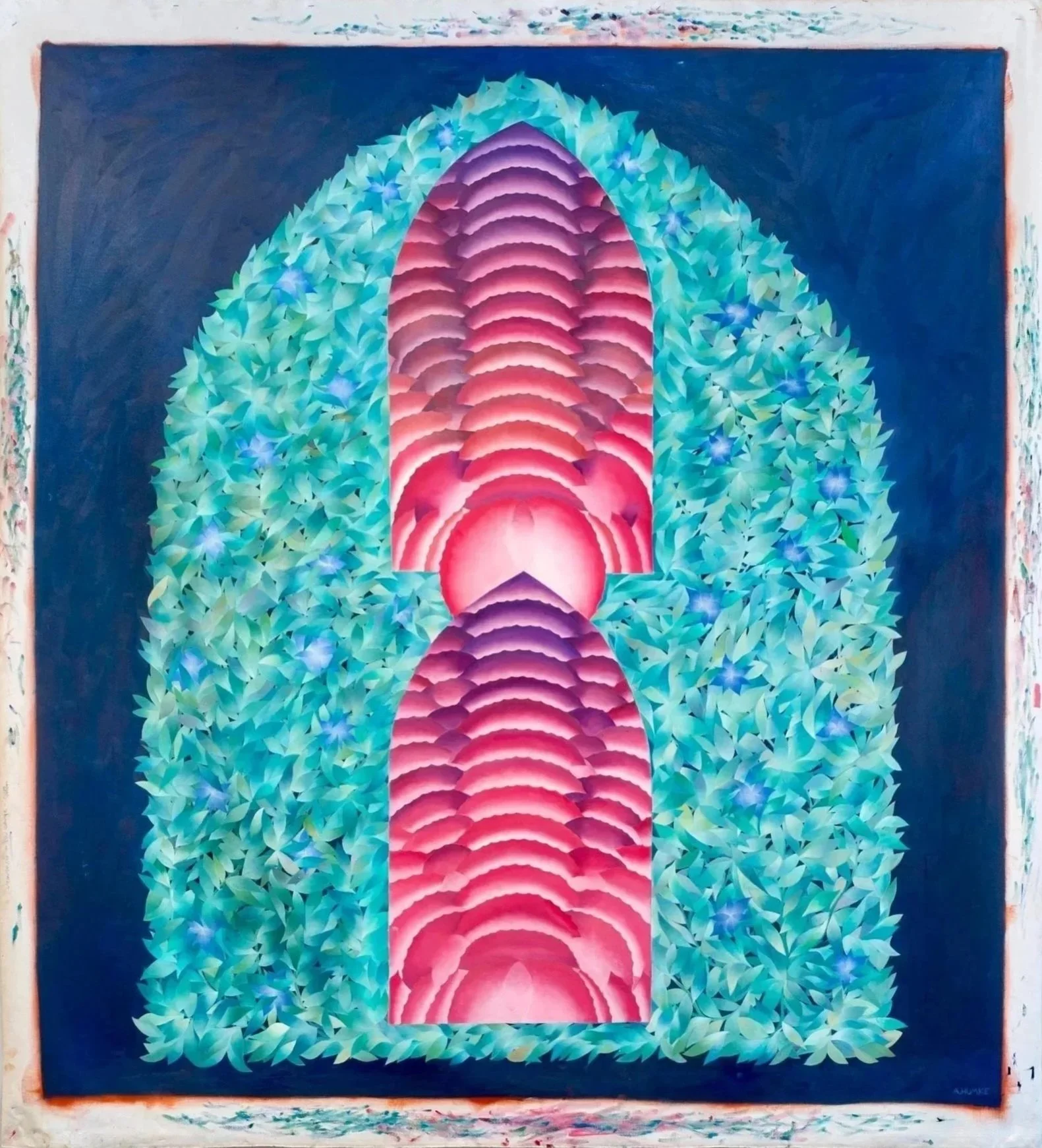 Study for a fresco no.2, 2025, oil on canvas, 83 x 76 inches 