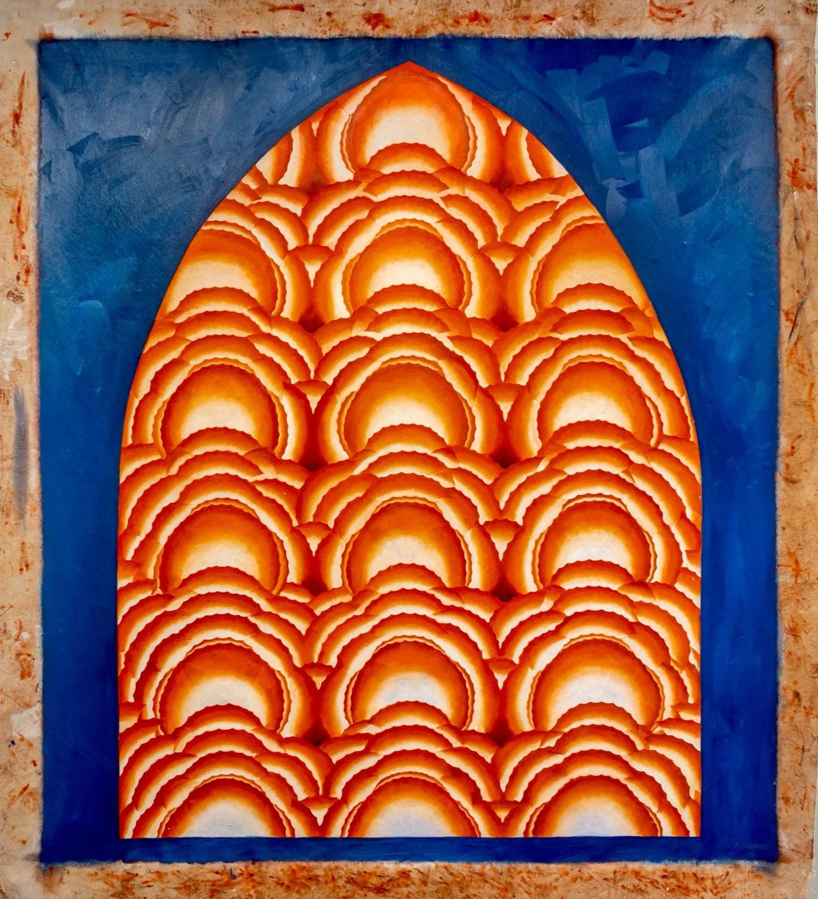 Study for a fresco no. 5, 2025, oil on canvas, 84 x 75 inches