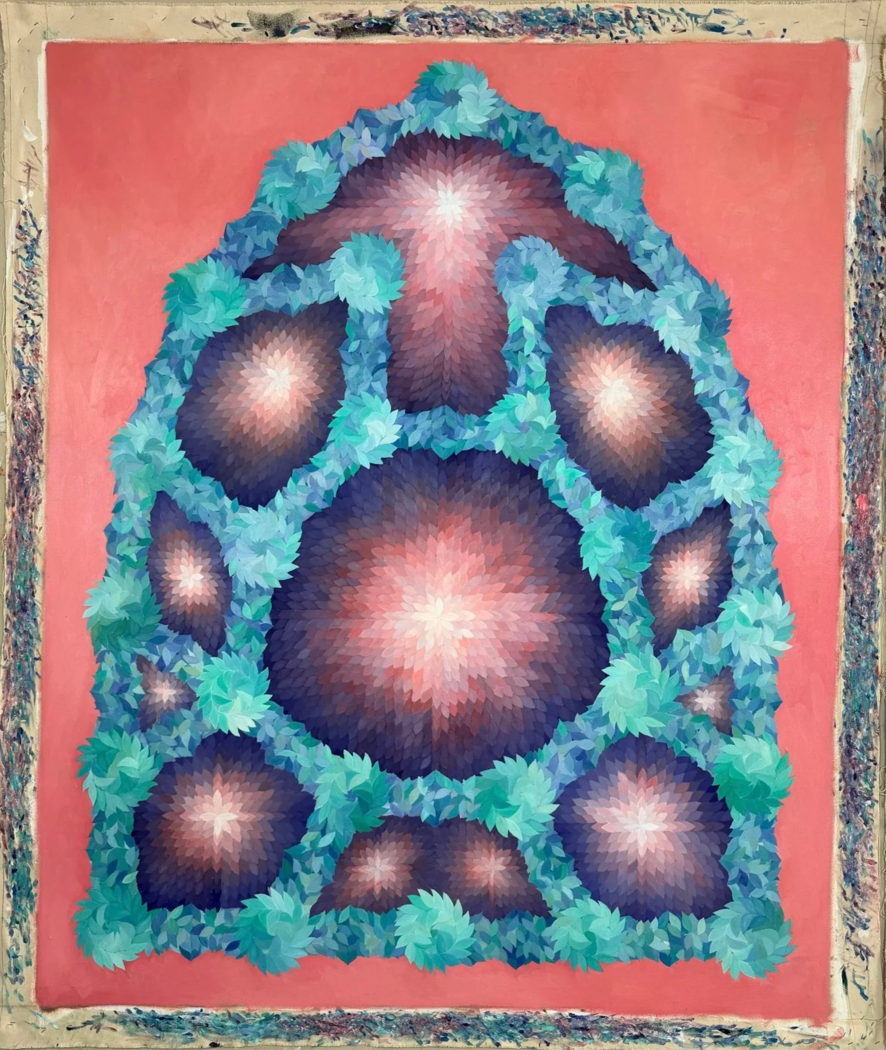 Study for a fresco no. 4, 2025, oil on canvas, 83 x 71 inches