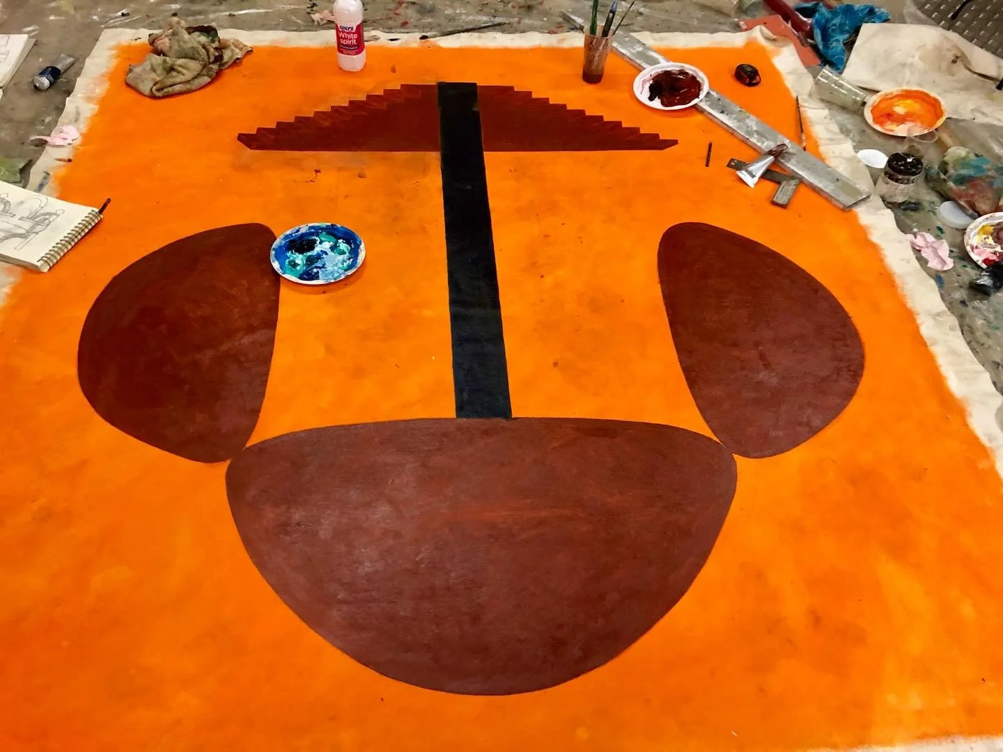 Working in the studio, Artist in Residence for Southway Studios in Marseilles. 2021