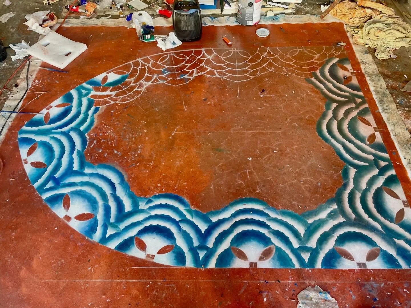 Painting a holy well, oil on canvas, 2025.