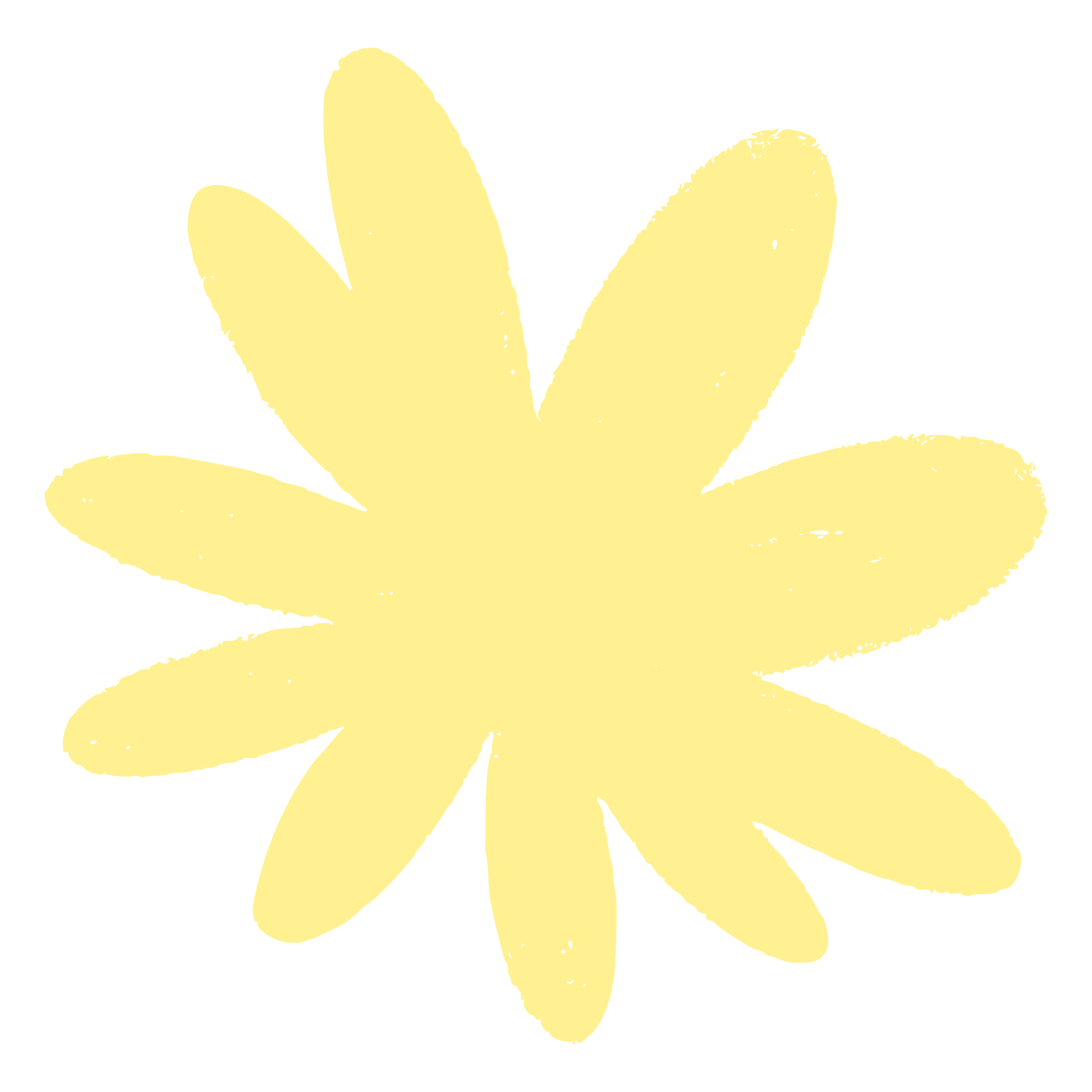 A stylized yellow and black flower with elongated petals against a black background.
