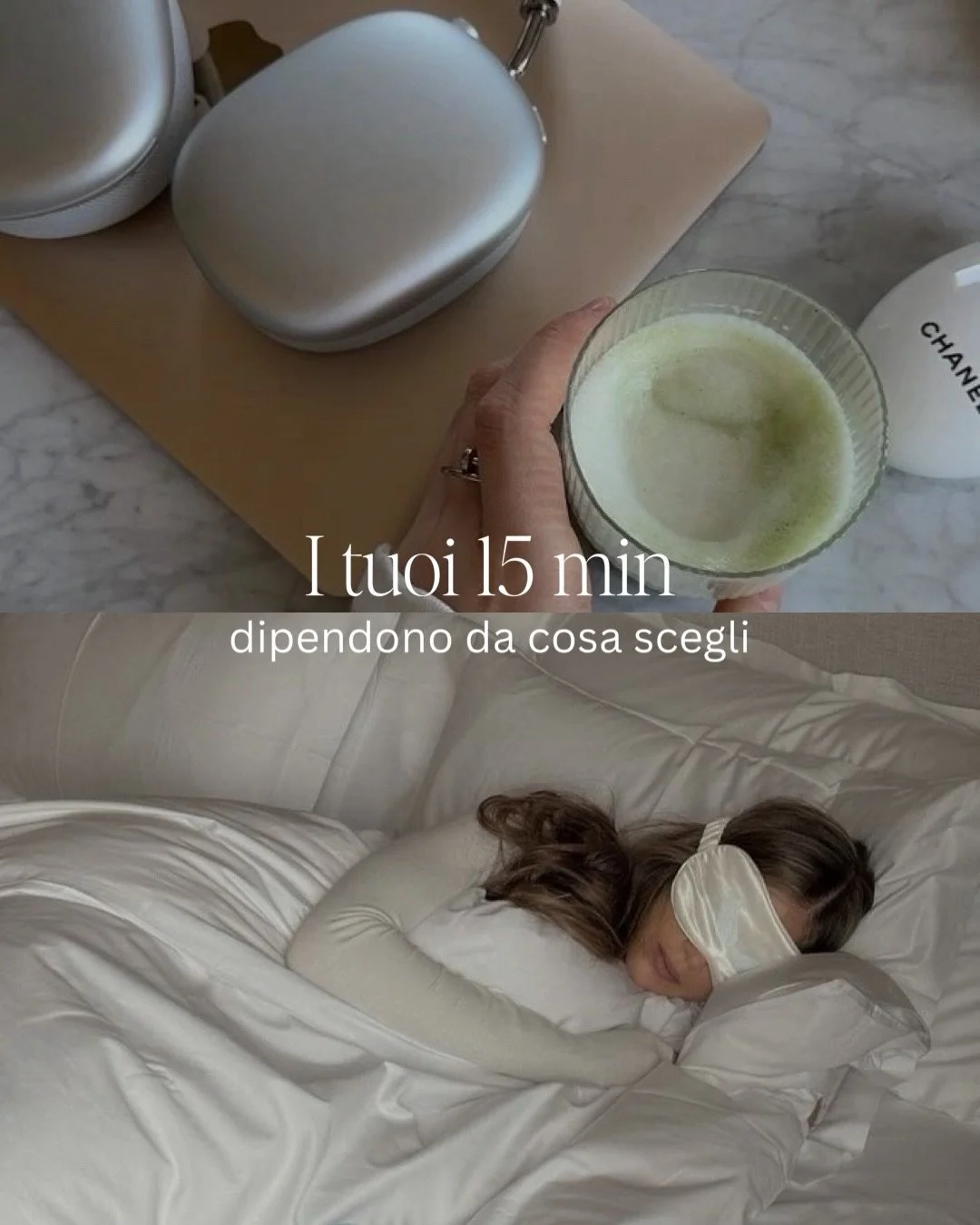 Solo 15 minuti possono davvero fare una grande differenza nella tua vita.

Puoi usare quel breve tempo per muovere il tuo corpo, fare una passeggiata, fare stretching o sederti in silenzio e respirare.

Puoi anche preparare un pasto semplice e sano o