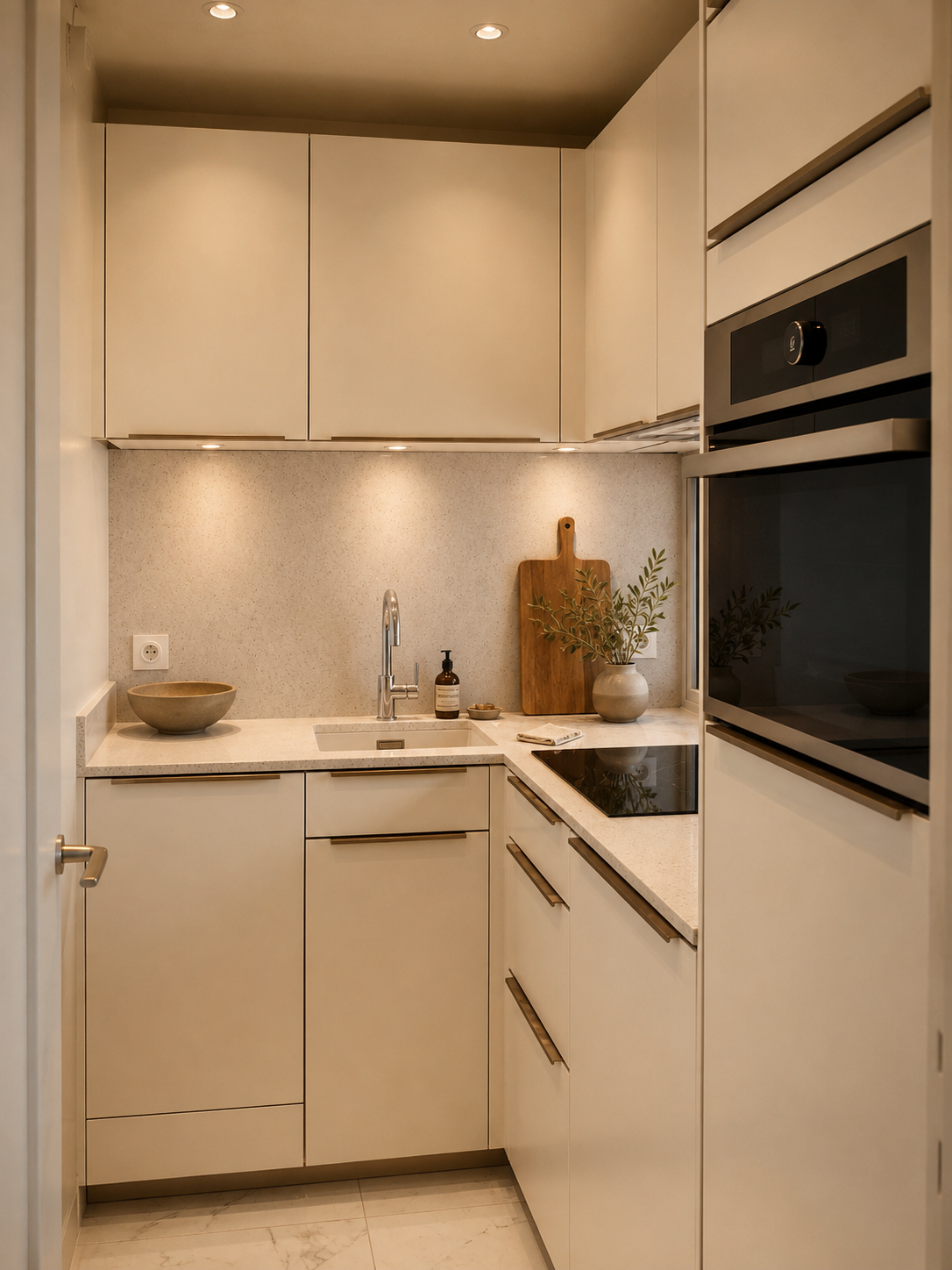 Small modern kitchen renovation with natural materials