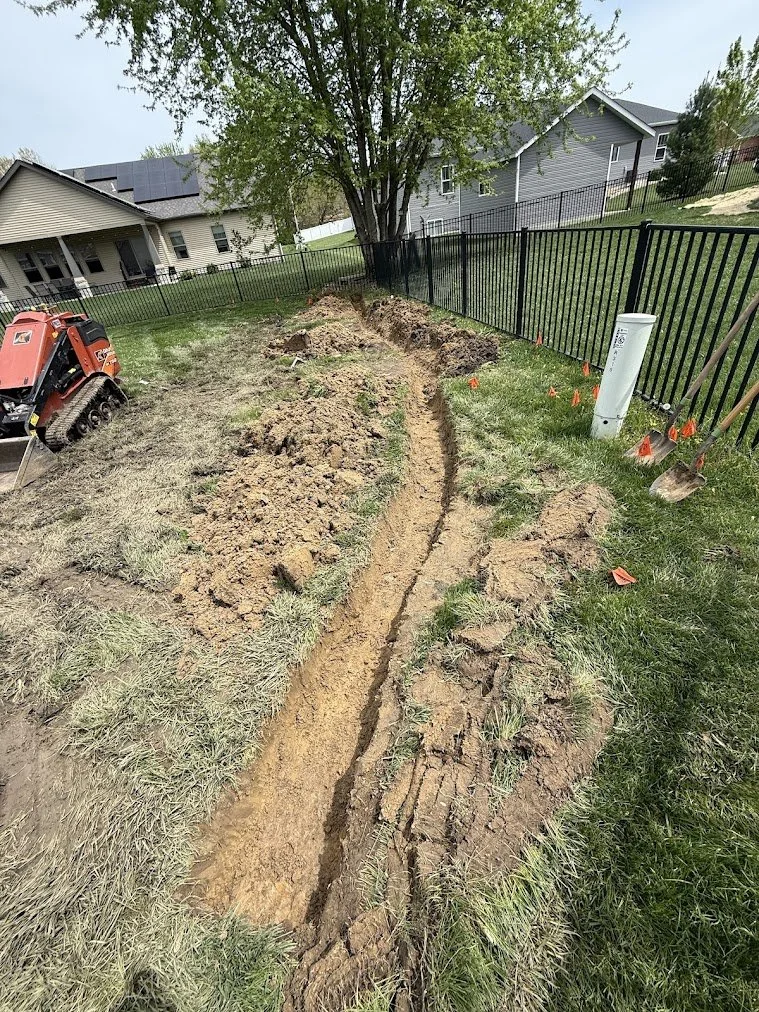 Trench for PVC Drainage