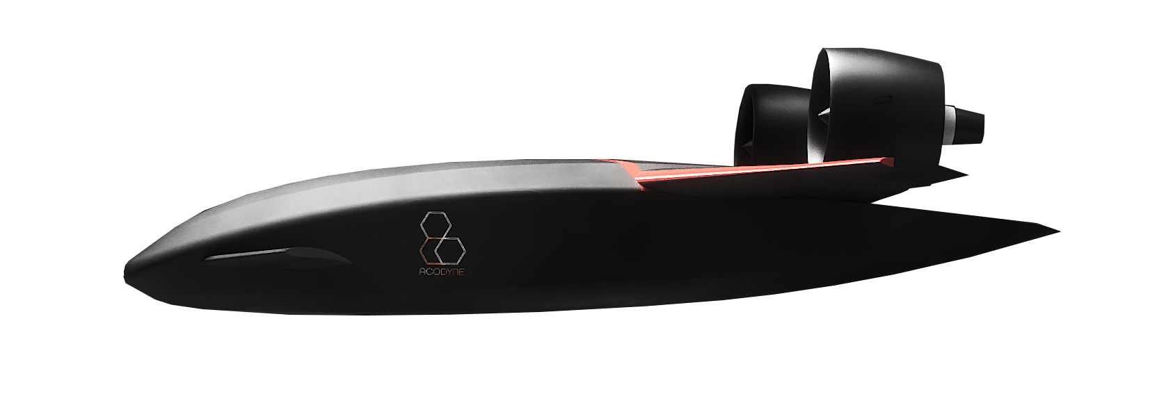 Acodyne Aircraft. E100 eVTOL UAS, with electric propultion system, heavy payload, fixed wing