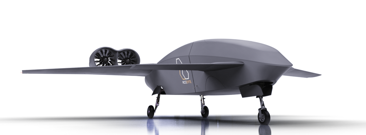 Acodyne Aircraft. E200 eVTOL UAS, with electric propultion system, heavy payload, fixed wing