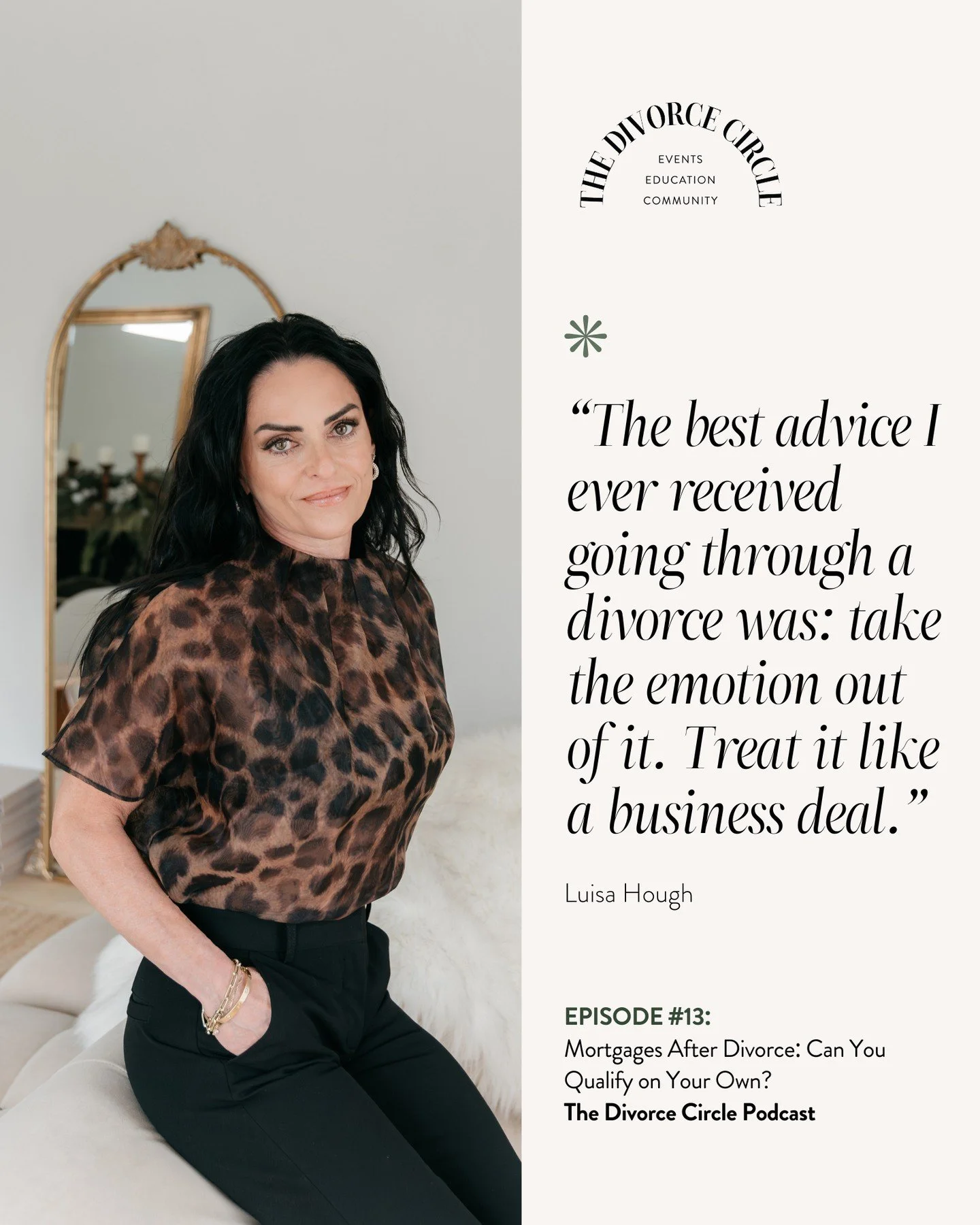 💡 &ldquo;The best advice I ever received going through a divorce was: take the emotion out of it. Treat it like a business deal.&rdquo; &mdash; Luisa Hough⁠
⁠
Divorce can make even practical decisions feel overwhelming, especially when it comes to f