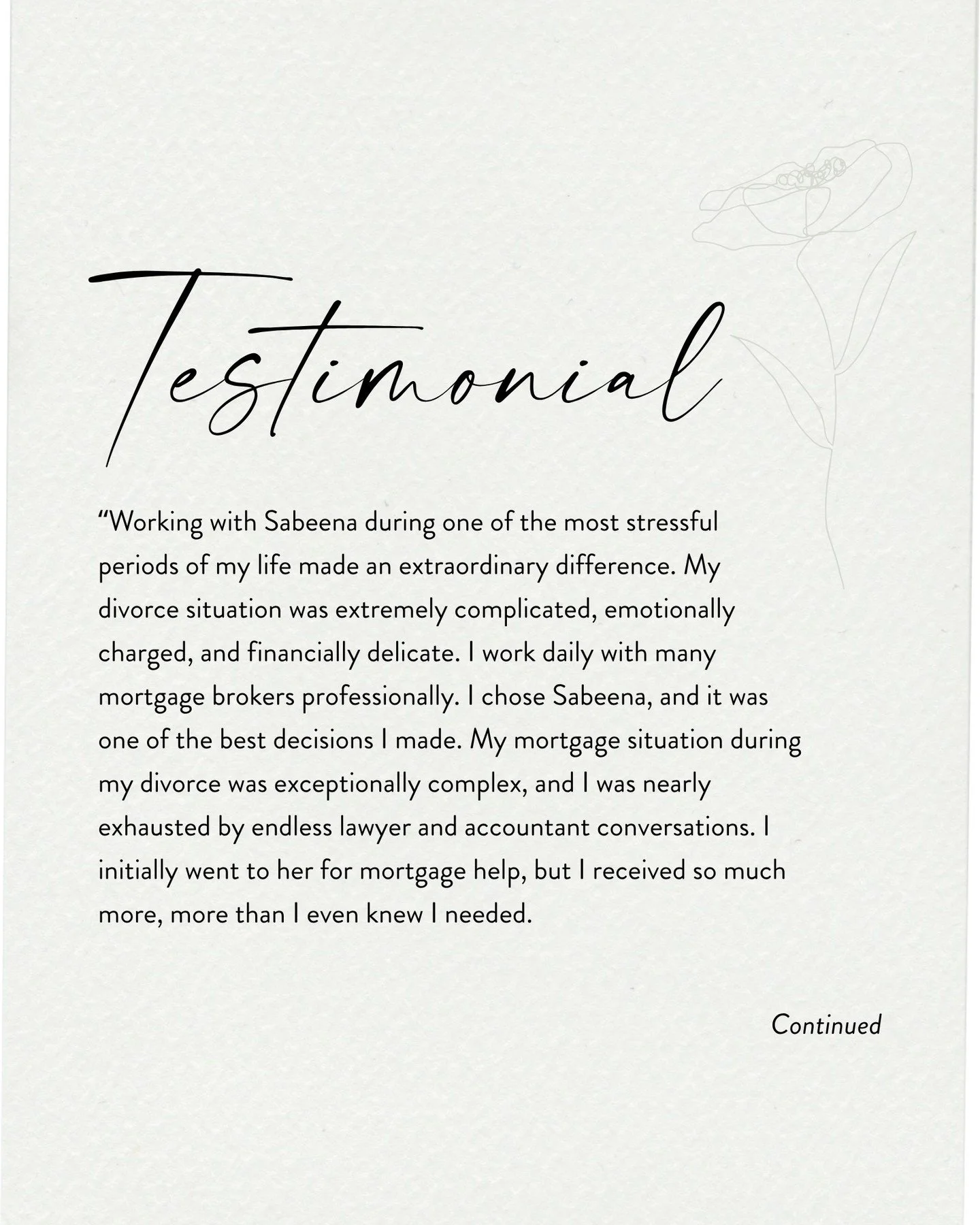 &ldquo;I initially went to her for mortgage help, but I received so much more, more than I even knew I needed.&rdquo; &mdash; Leigh Walker; Owner Lawrenson Walker Appraisals⁠
⁠
✨When you&rsquo;re navigating a divorce, everything feels high stakes. Yo