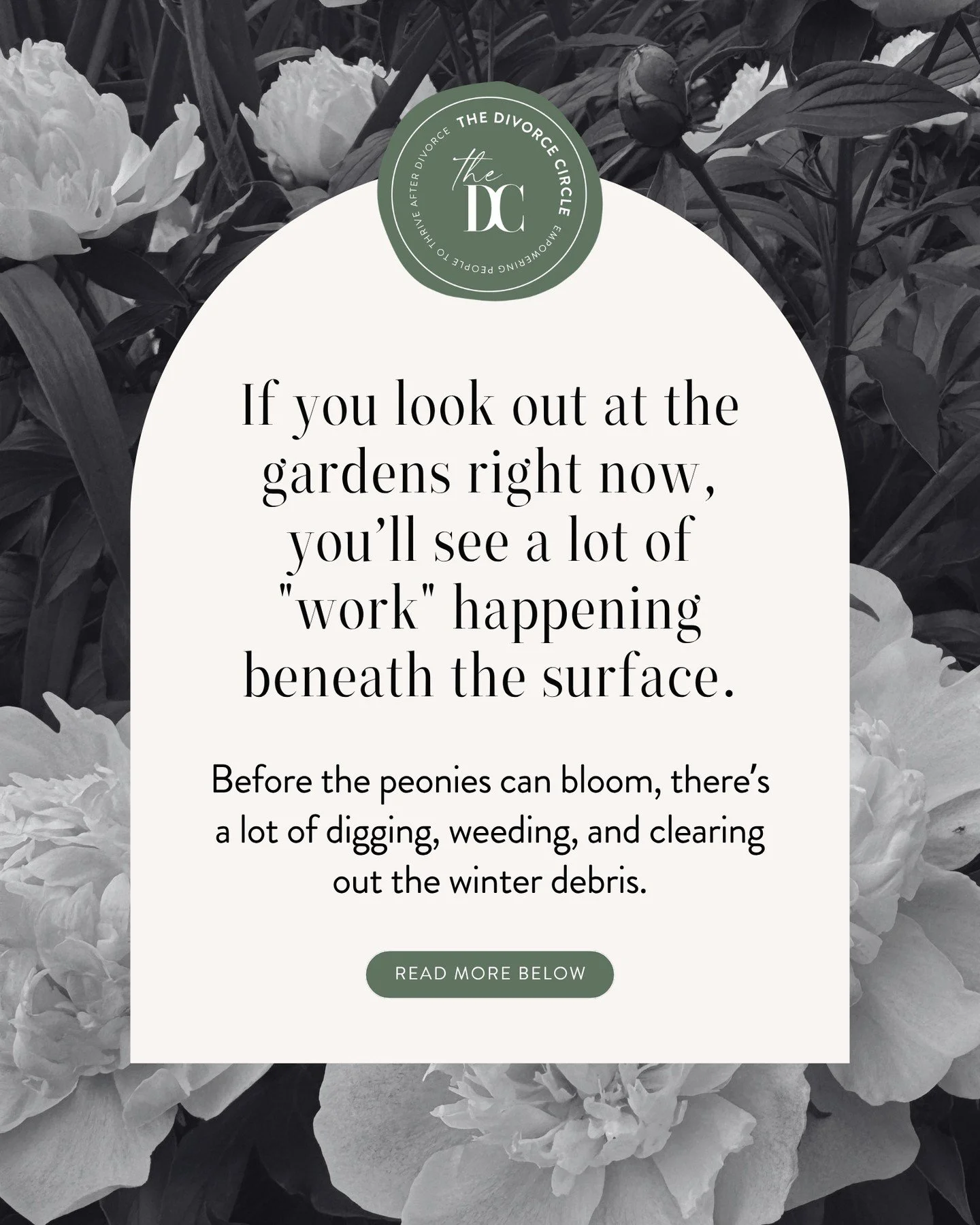 If you look out at the gardens right now, you&rsquo;ll see a lot of "work" happening beneath the surface.⁠
⁠
Before the peonies can bloom, there&rsquo;s a lot of digging, weeding, and clearing out the winter debris. 🌿⁠
⁠
In A Radical Awake