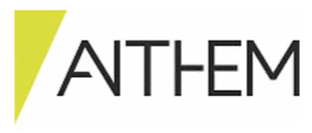 Part of a logo with the word 'ANTHEM' and a yellow-green abstract shape.