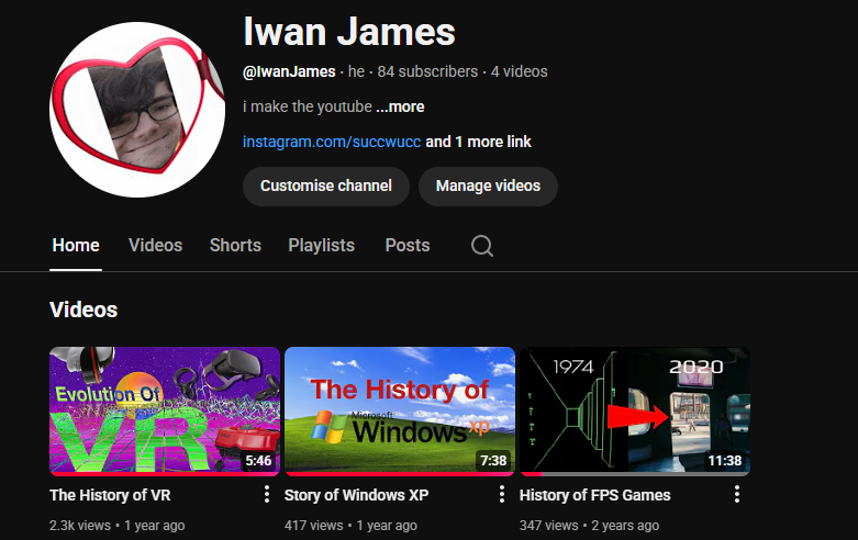 An image of the @IwanJames YouTube channel.