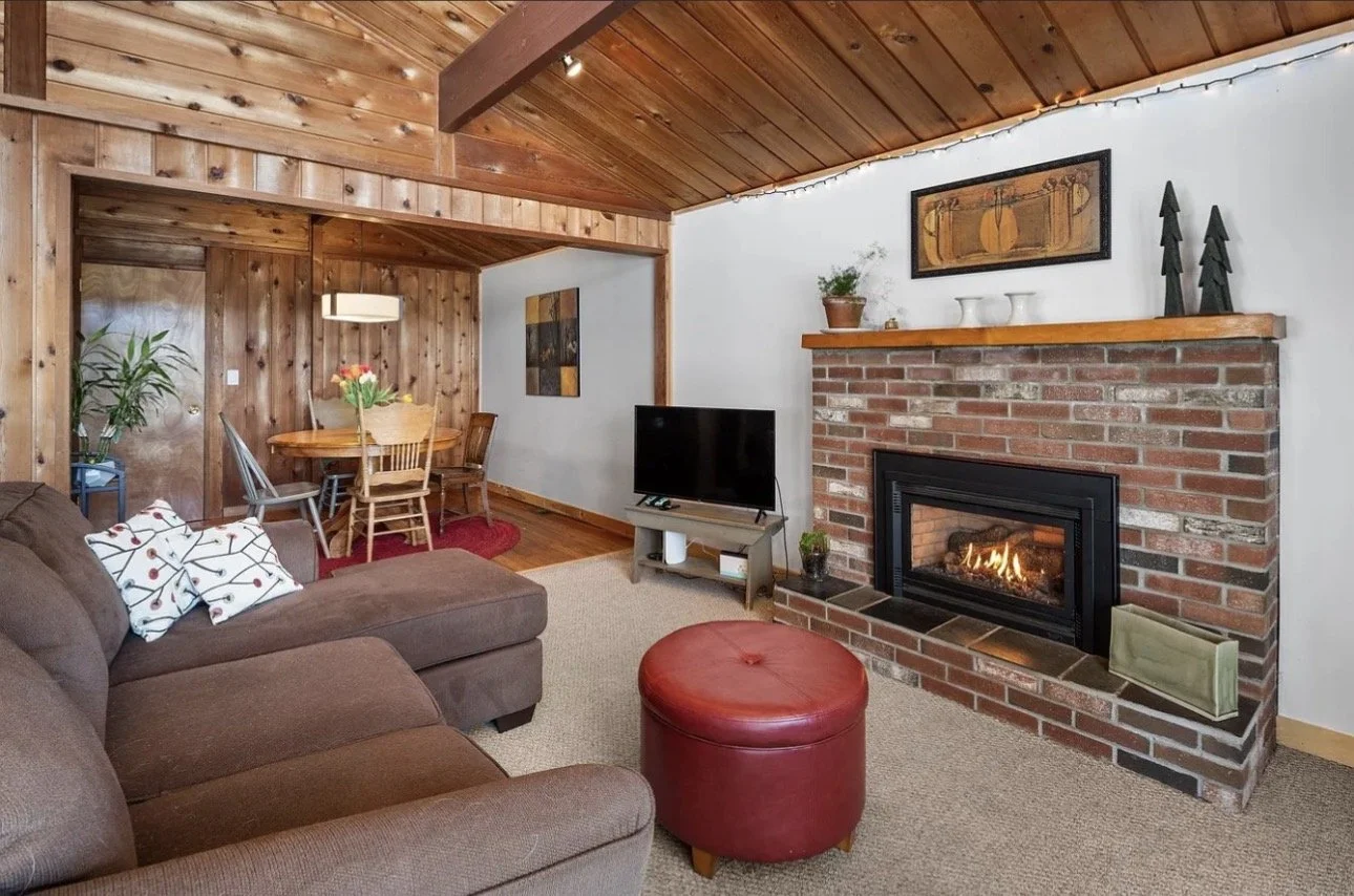 living room fireplace before stowe vermont