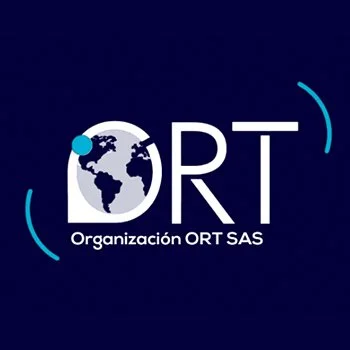 Logotipo de la Organización ORT SAS con un globo terráqueo y el texto 'ORT Organización ORT SAS'