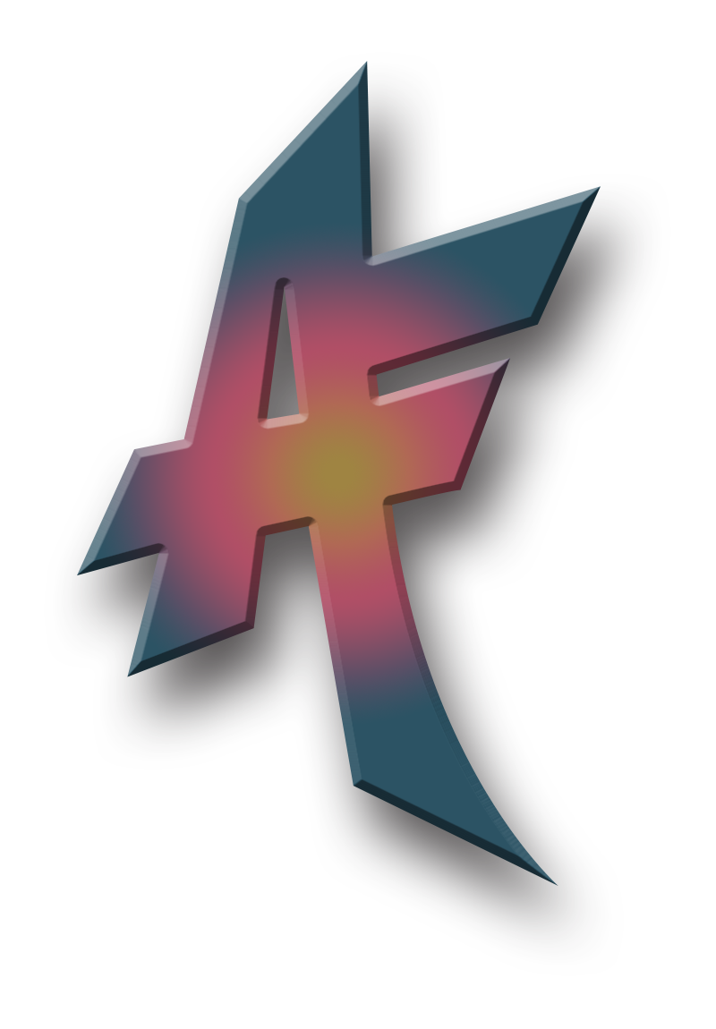 A stylized 3D Bitcoin symbol with a colorful gradient, set against a black background.