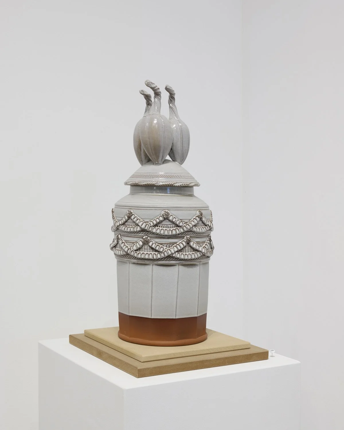 Ceramic sculpture by Douglass Navarra at 68 Prince Street Gallery, Kingston NY.