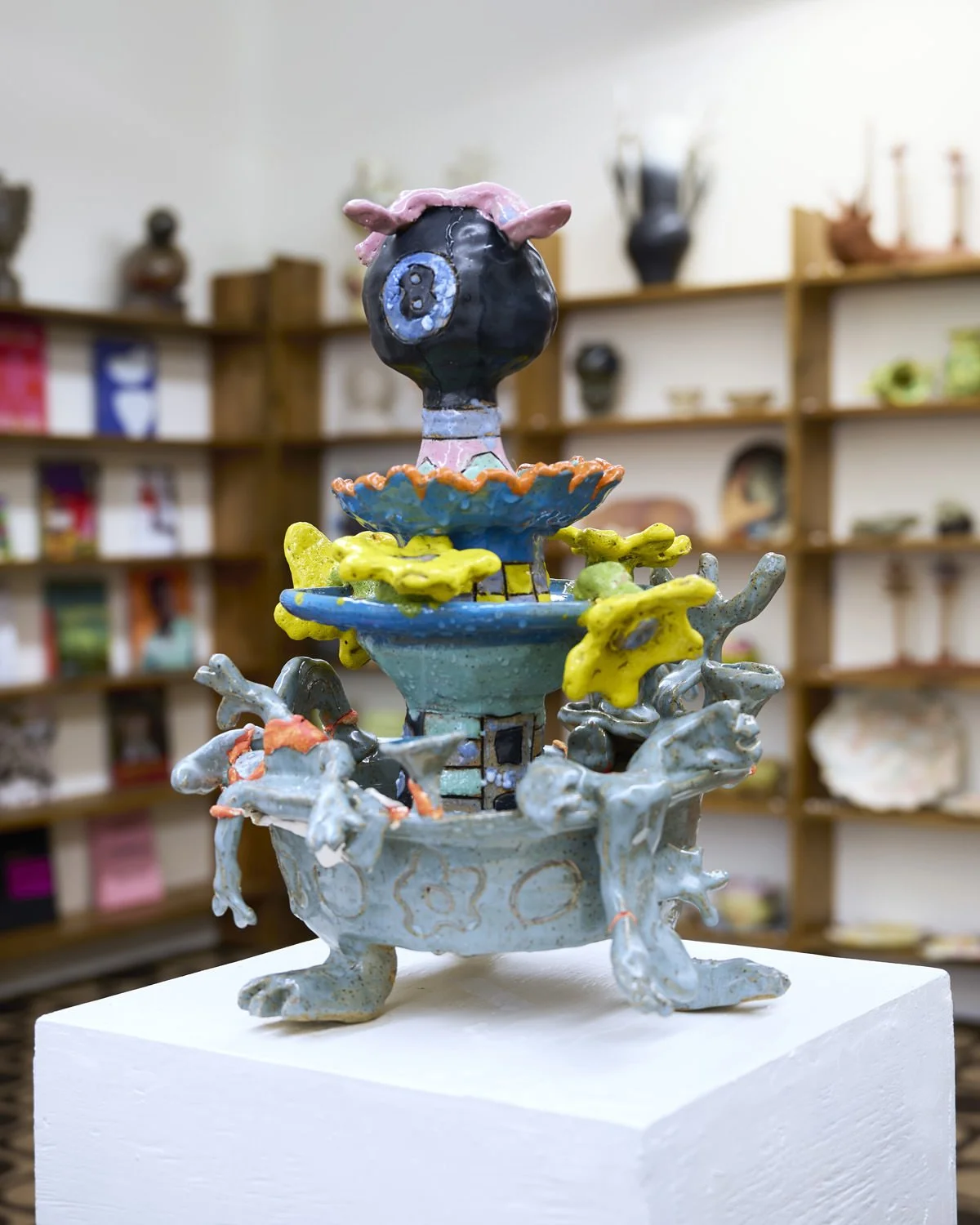 View of artist Luca Carter’s sculpture in the exhibition, Water Finds a Way at UTOPIA, Kingston, NY.