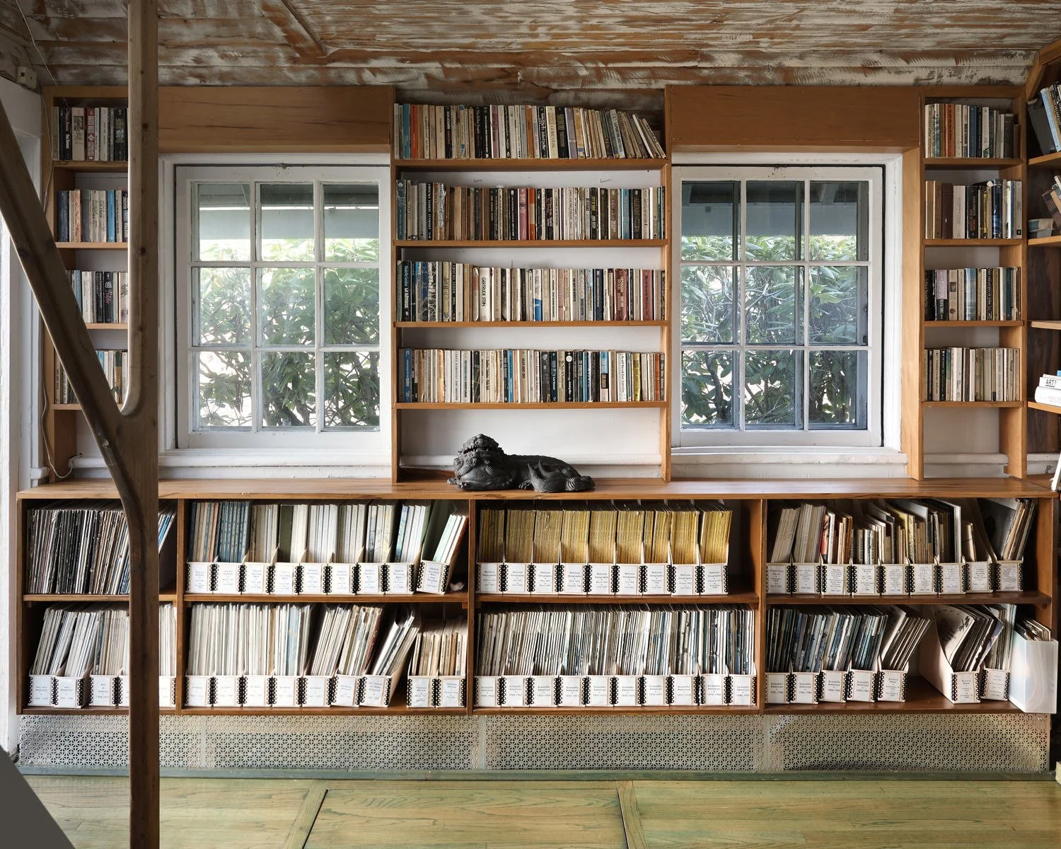 View of Al Held’s library at the Al Held Foundation, Boiceville, NY.