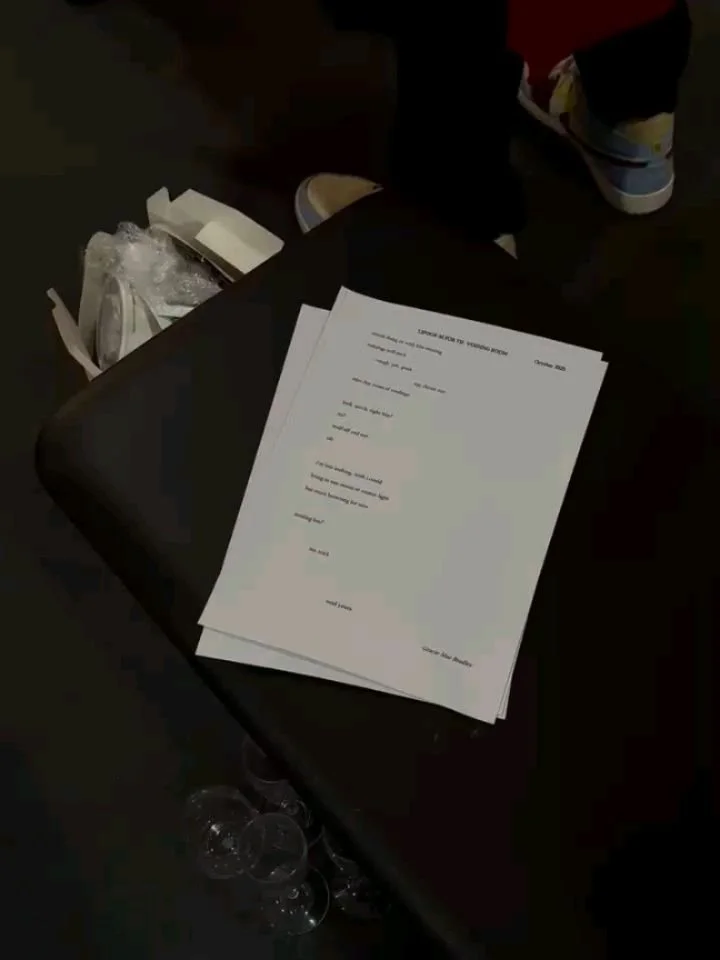 Elite Relief group performance at Frieze Art Fair 2025. 

Artists gathered thoughts on working in and between in-between spaces at @friezeofficial. Installing objects, text, and momentary performance. All installed works eventually being lost, or des