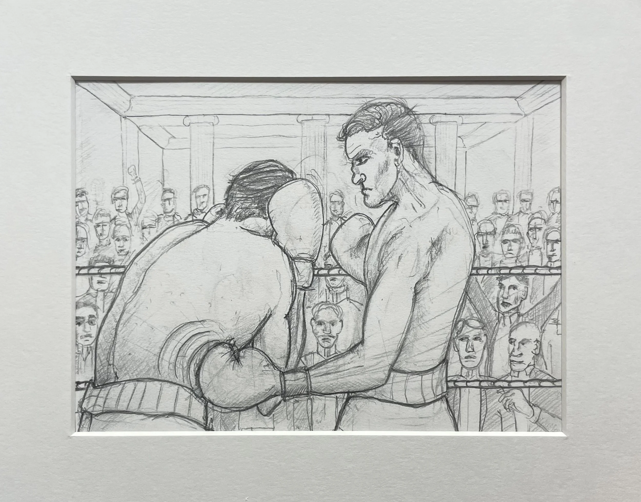 Strange Place Gallery - Ed Bridges - Boxing Sketch II - with mount.jpg