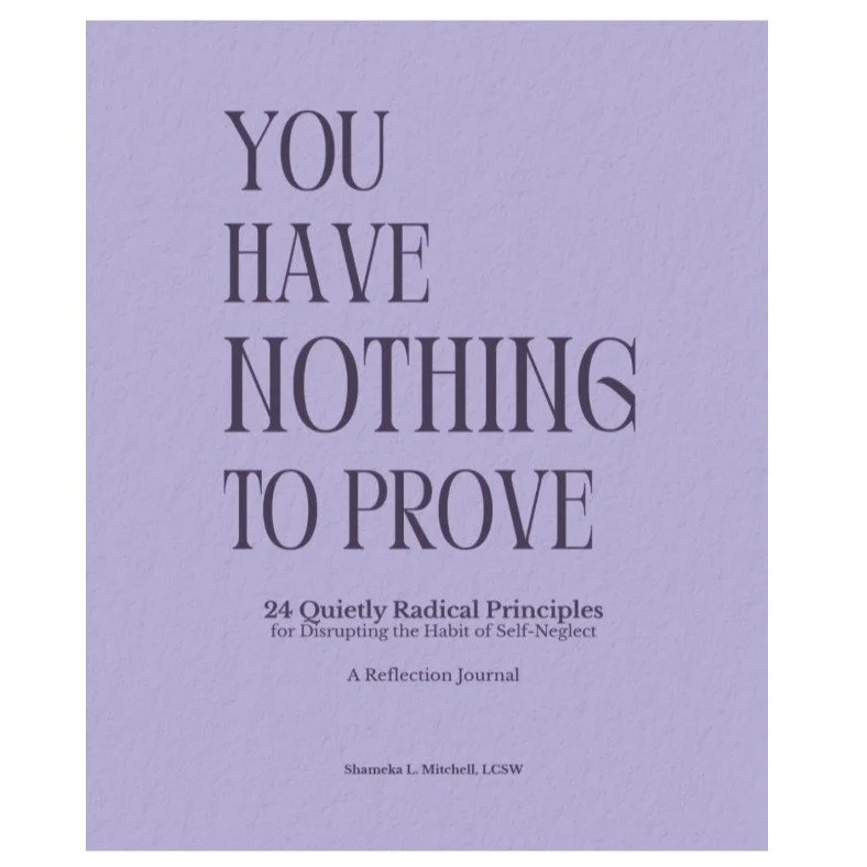I wrote a reflection journal. It's called You Have Nothing to Prove, and here's a peek inside.

It's for women who are competent, responsible, and TIRED from doing too much (for others while doing too little for themselves).

It's not motivational. I