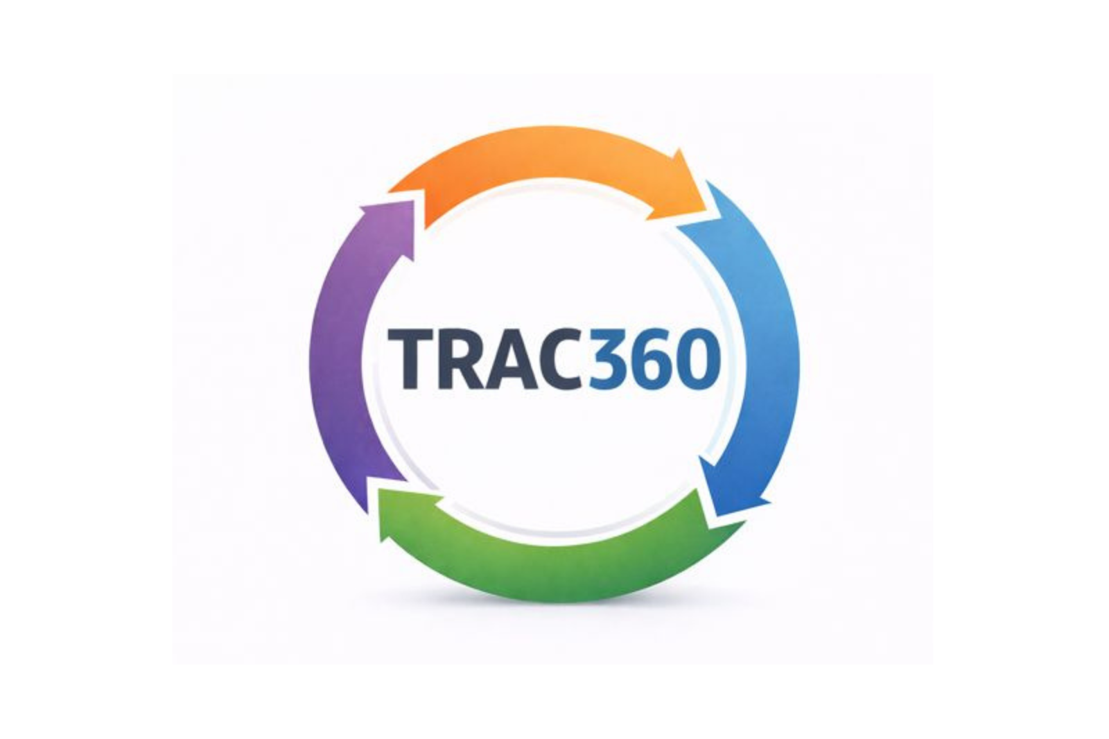 Colorful circular arrows surrounding the text 'TRAC 360' in the center.