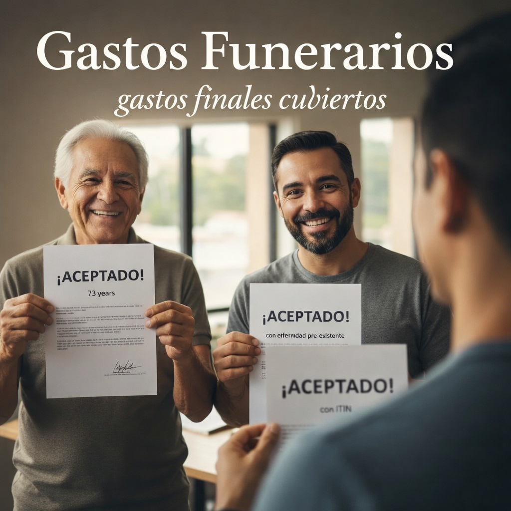 cubiertos, con Gastos Finales Funerarios, aun siendo anciano, con enfermedad pre existente o sin SS solo con oun ITN