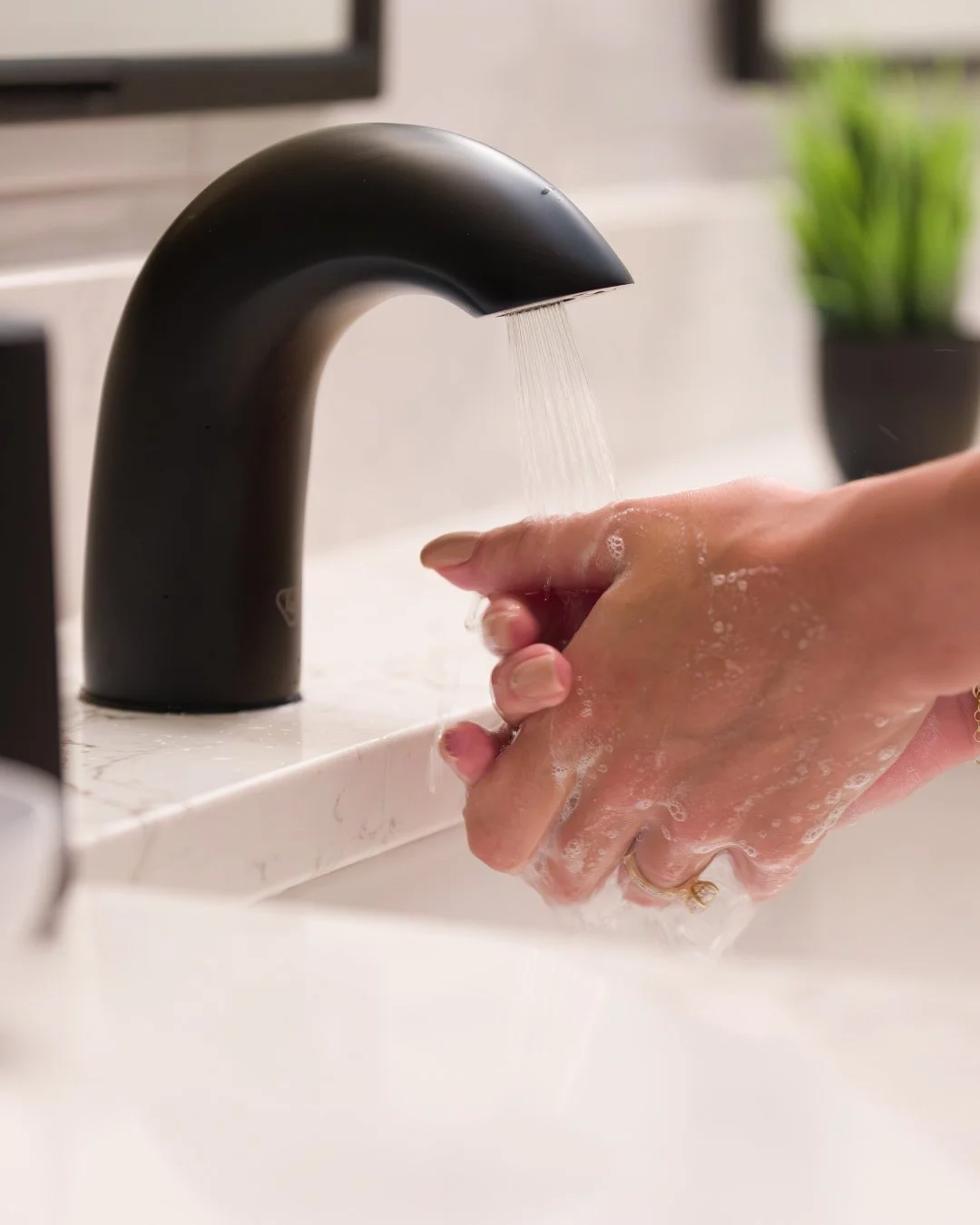 Modern, polished, and effortlessly sophisticated.⁠
⁠
WaveCrest sensor faucets from T&amp;S Brass seamlessly blend into the most stylish restroom design while delivering the touchless technology that your guests expect and the quality that you rely on