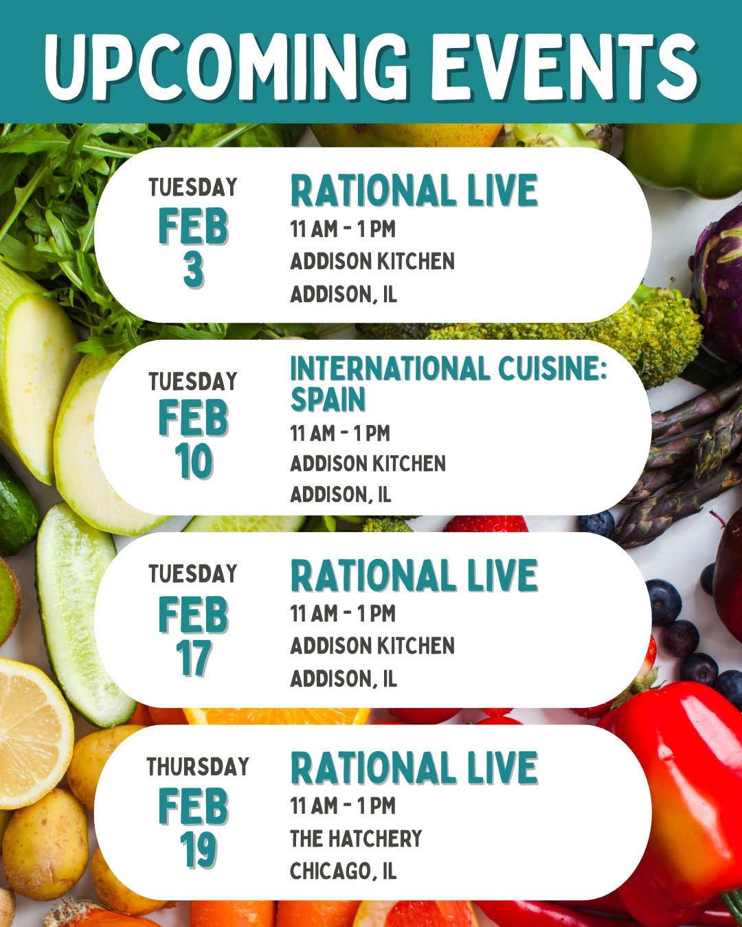 Don&rsquo;t be the one hearing about it after it happens!⁠
⁠
Make sure to RSVP for one of our upcoming events. Big things are happening in our kitchen, and you don't want to miss a bite.